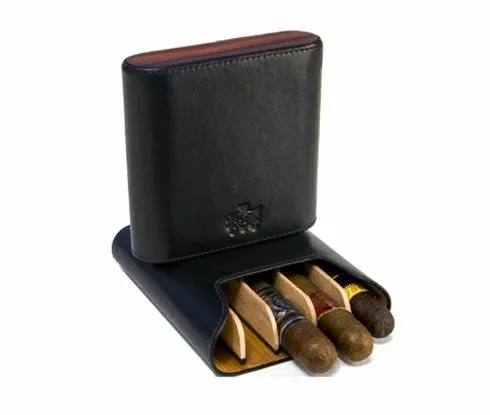 Brizard and Co. The "Show Band" 5 Cigar Case - Sunrise Black and Rosewood