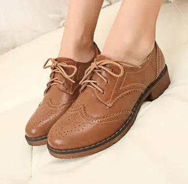 Brogue Oxford Shoes Women Flats Fashion Women Shoes
