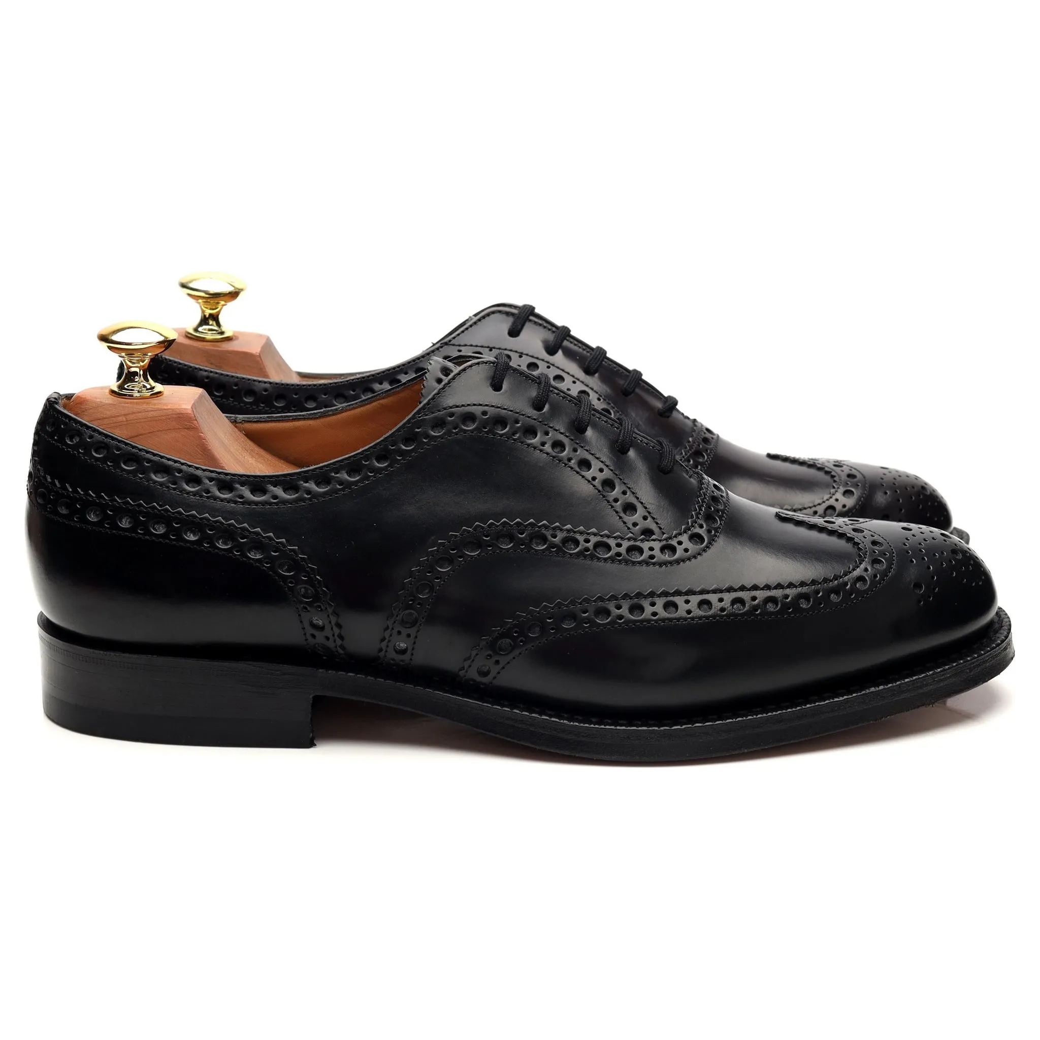'Burwood' Black Leather Oxford Brogues UK 8.5 F
