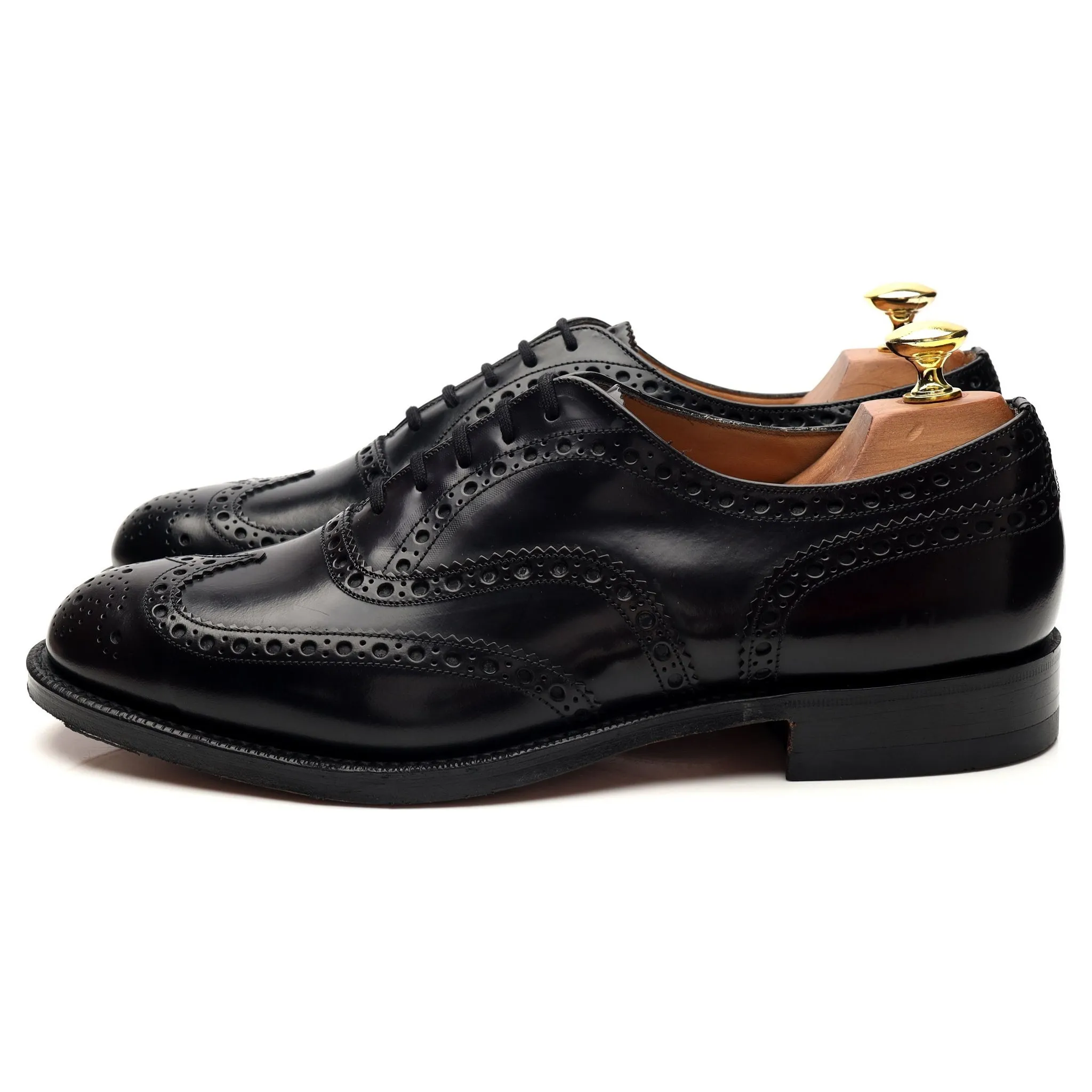 'Burwood' Black Leather Oxford Brogues UK 8.5 F