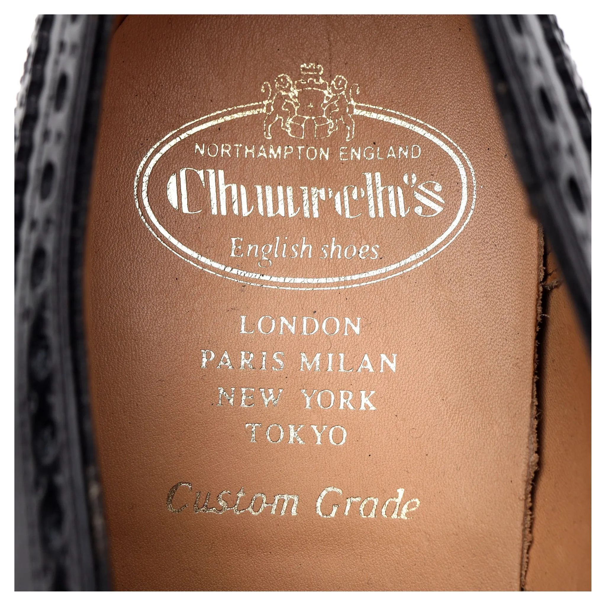 'Burwood' Black Leather Oxford Brogues UK 8.5 F