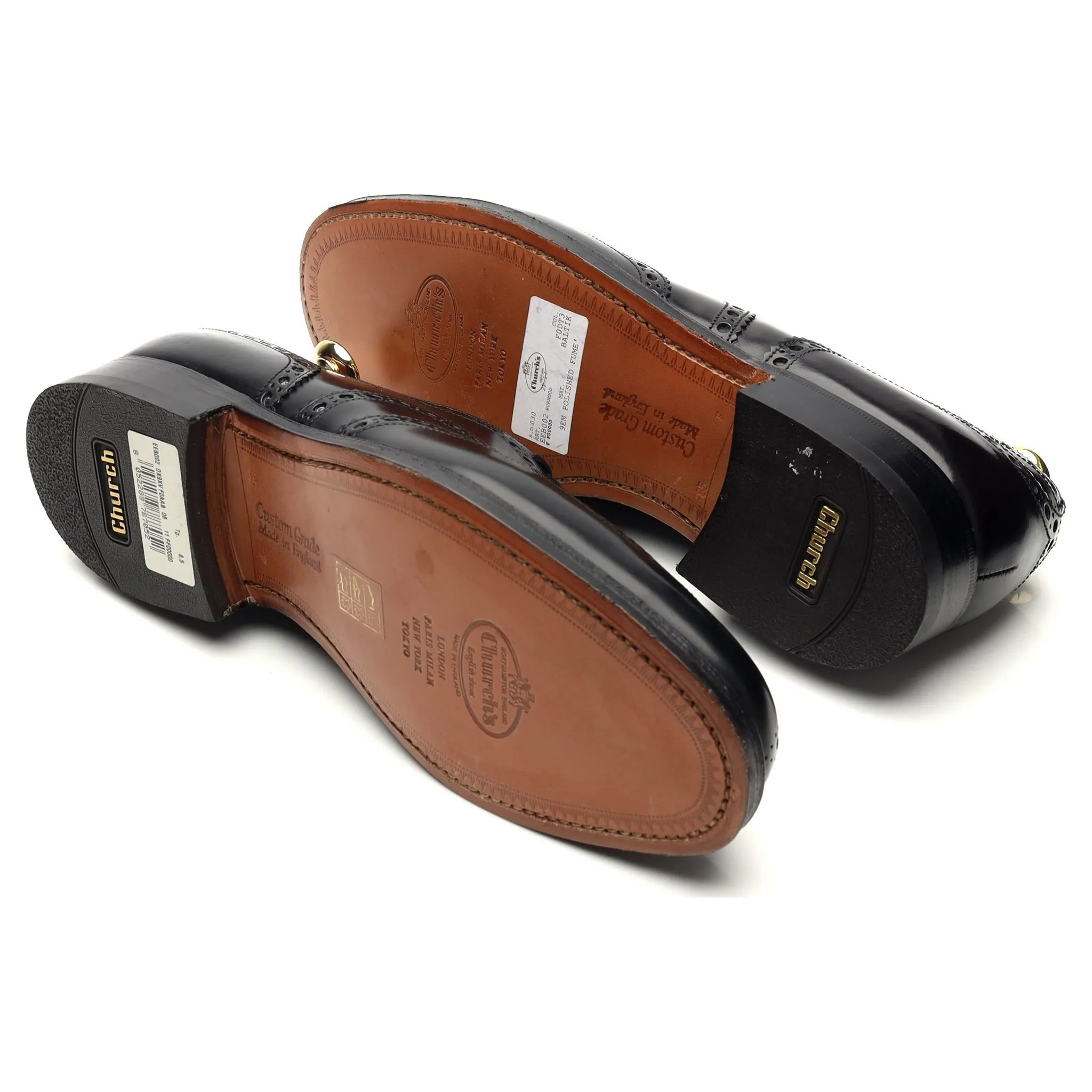 'Burwood' Black Leather Oxford Brogues UK 8.5 F