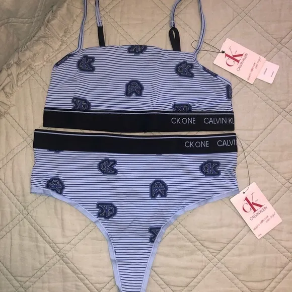Calvin Klein bralette and thong set (M)
