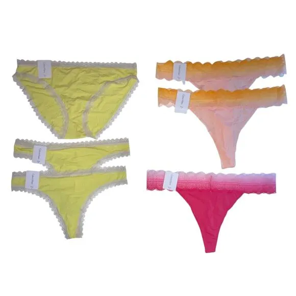 Calvin Klein Women’s Panties 6 Pairs Different Styles &amp; Colors Size M