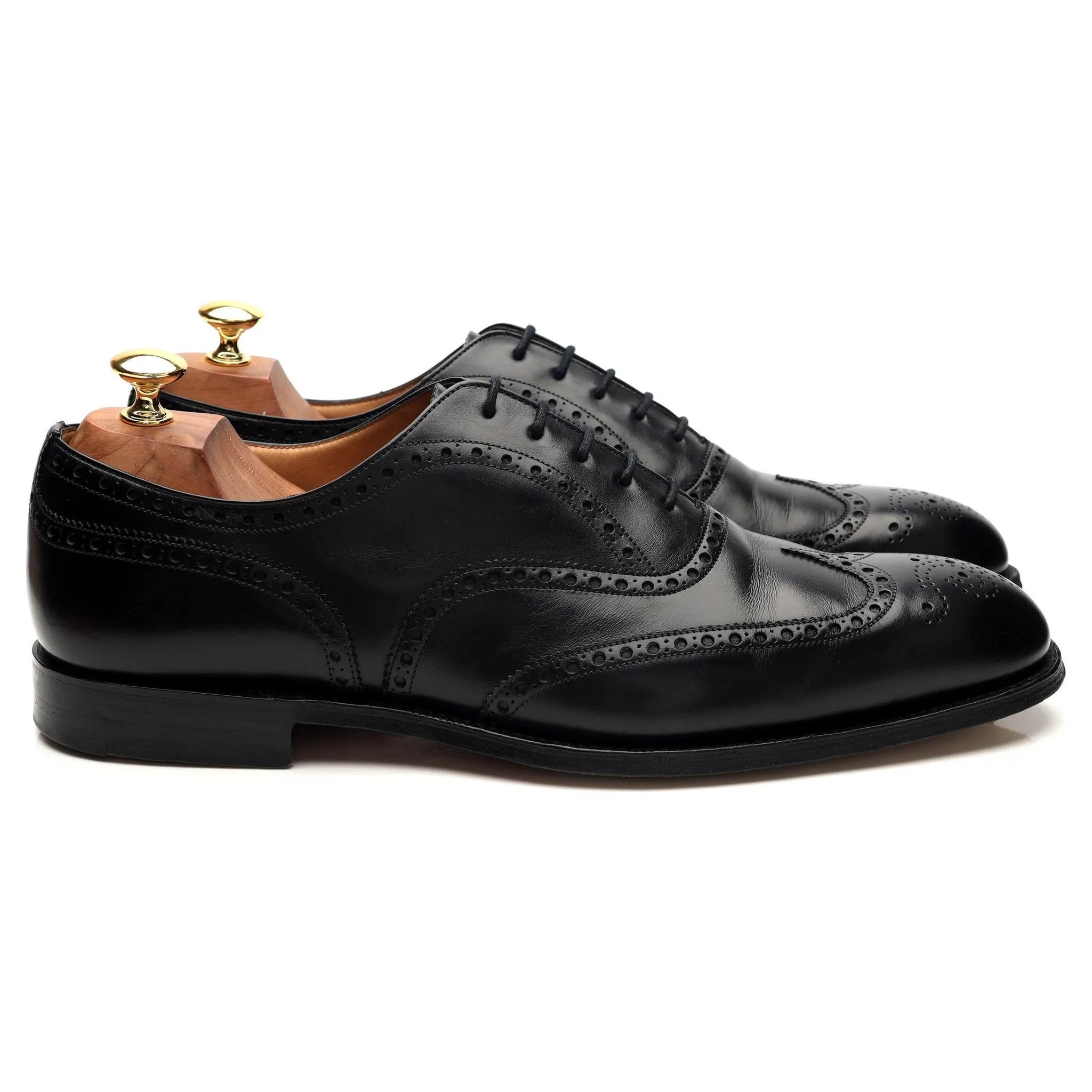 'Chetwynd' Black Leather Oxford Brogues UK 10.5 F