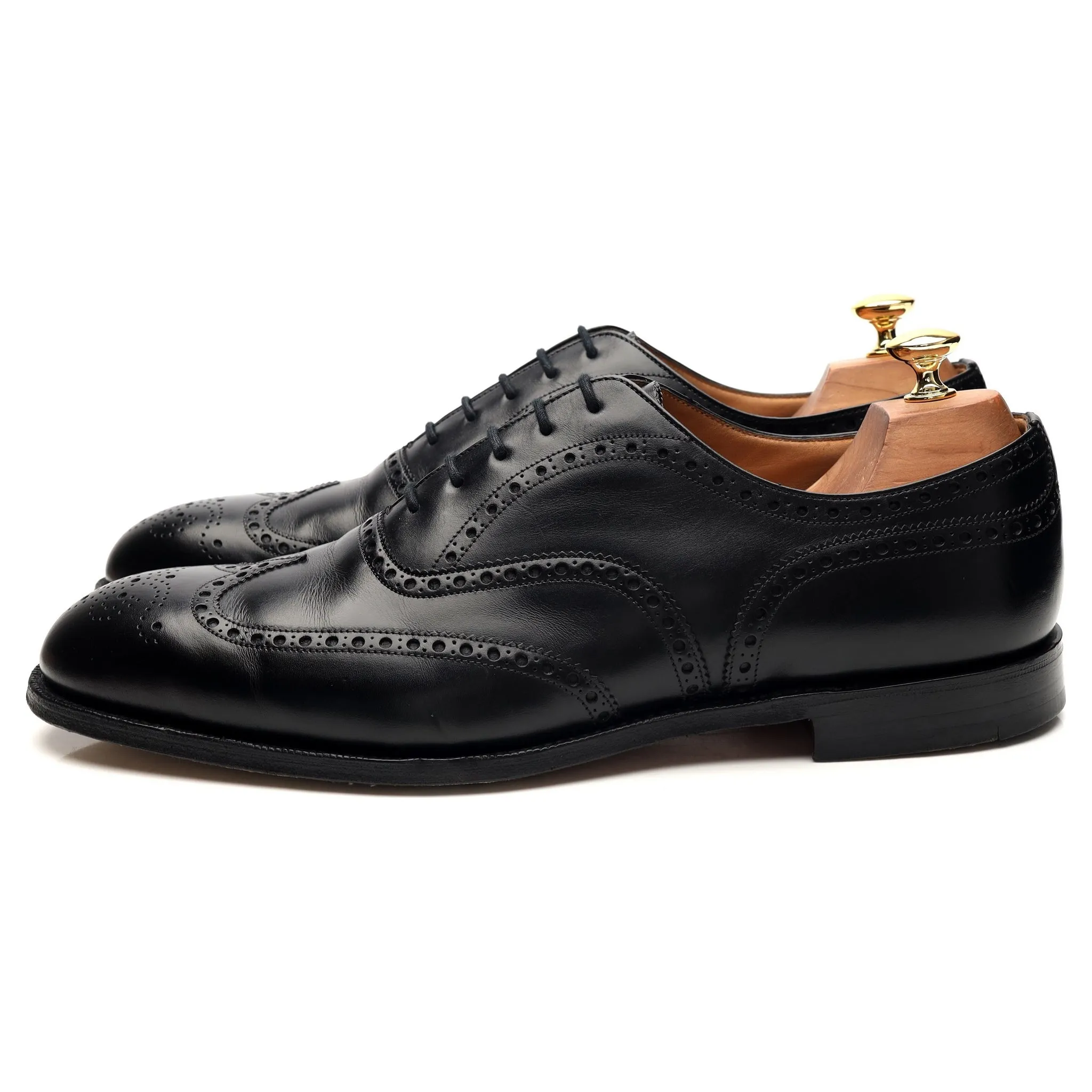 'Chetwynd' Black Leather Oxford Brogues UK 10.5 F