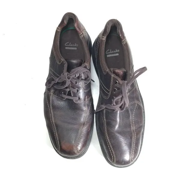Clarks Leather Oxford Shoes Brown Size 11 Wide
