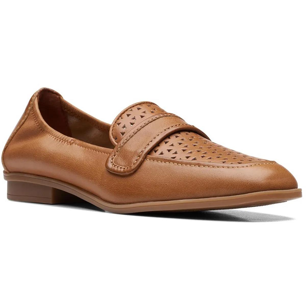 Clarks Womens Lyrical Way Leather Slip-On Loafers