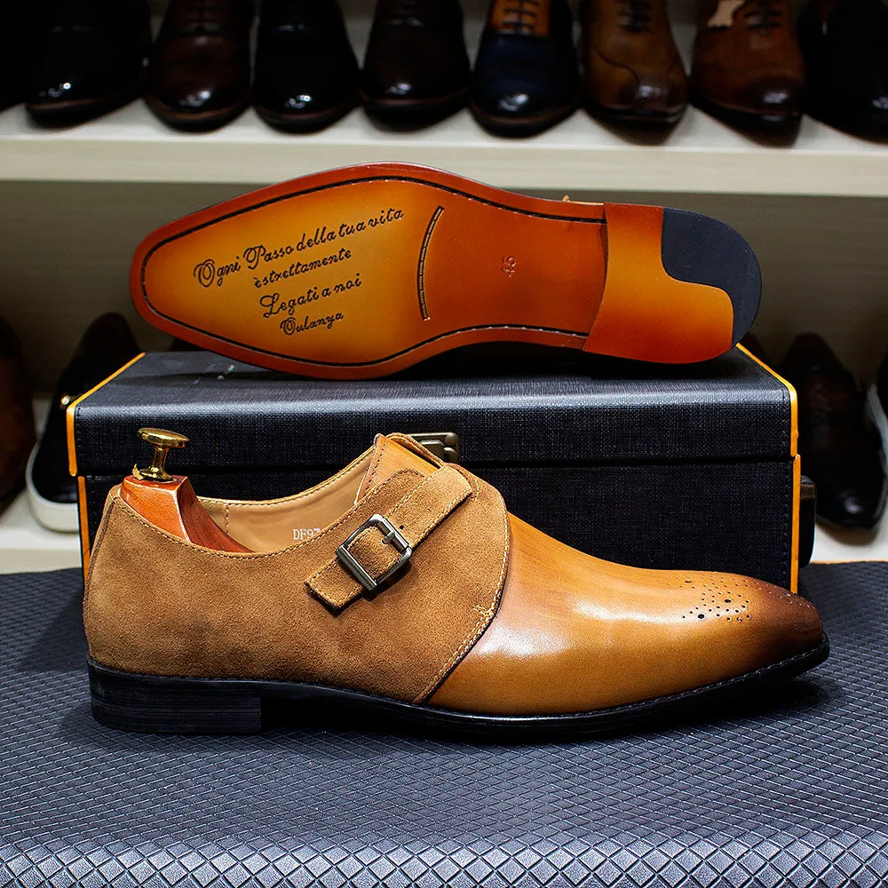 Classic Brogue Genuine Leather Men Dress Shoes