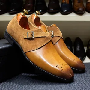 Classic Brogue Genuine Leather Men Dress Shoes