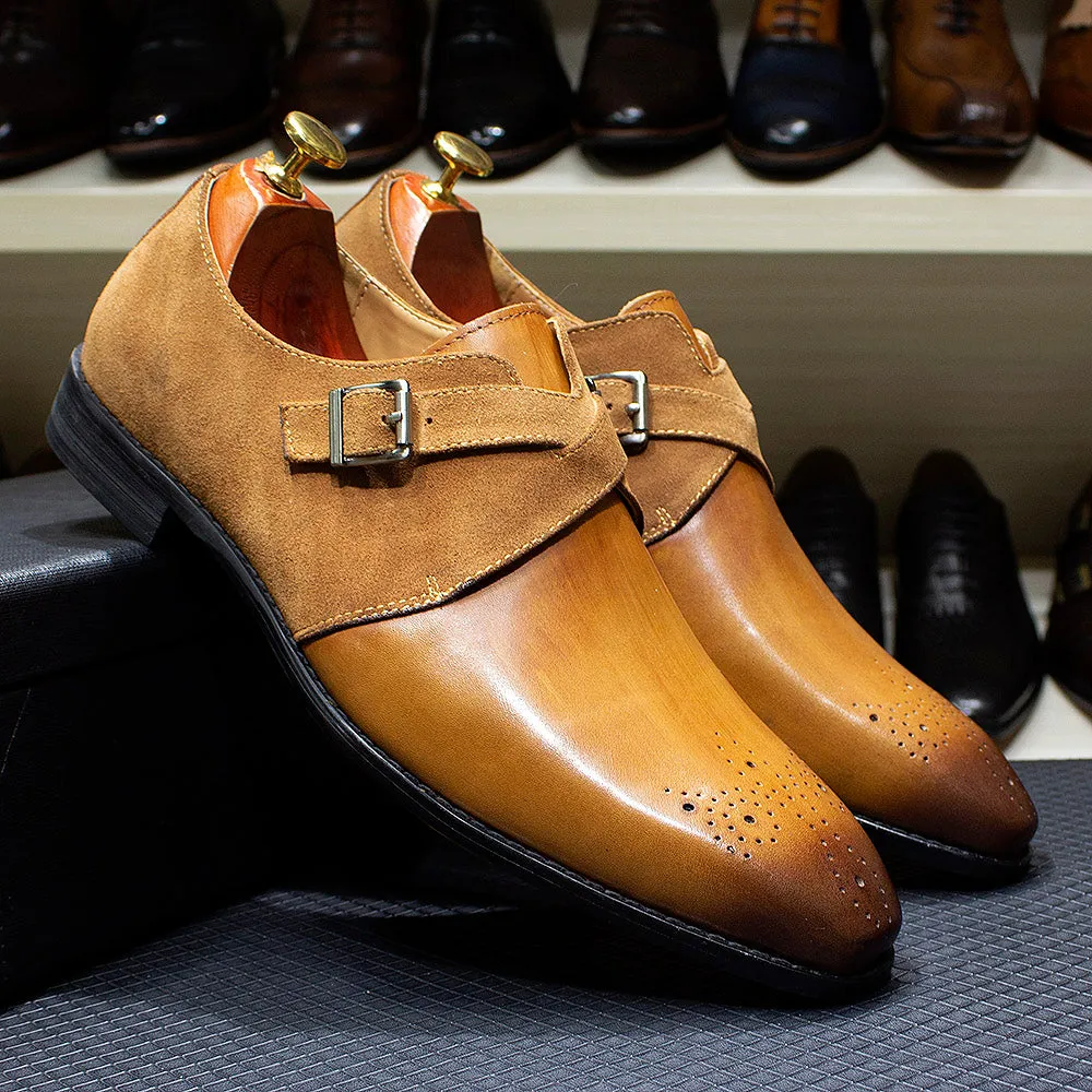 Classic Brogue Genuine Leather Men Dress Shoes