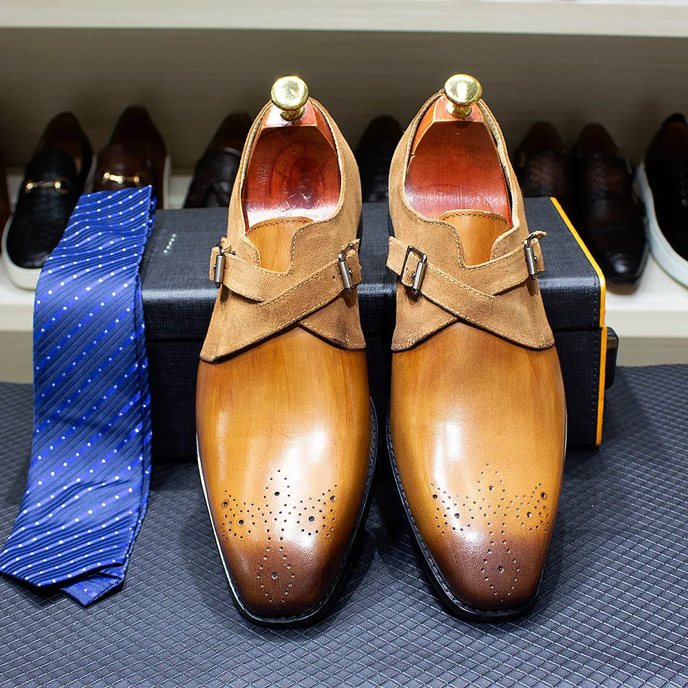 Classic Brogue Genuine Leather Men Dress Shoes
