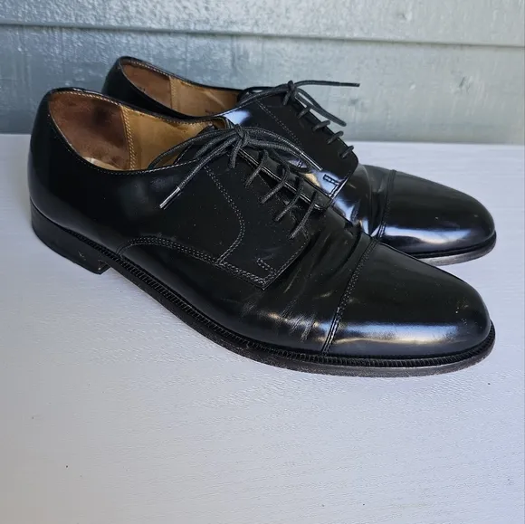 Cole Haan Caldwell Cap Toe Black Leather Oxford Lace-Up Shoes Men's Size: 10.5D