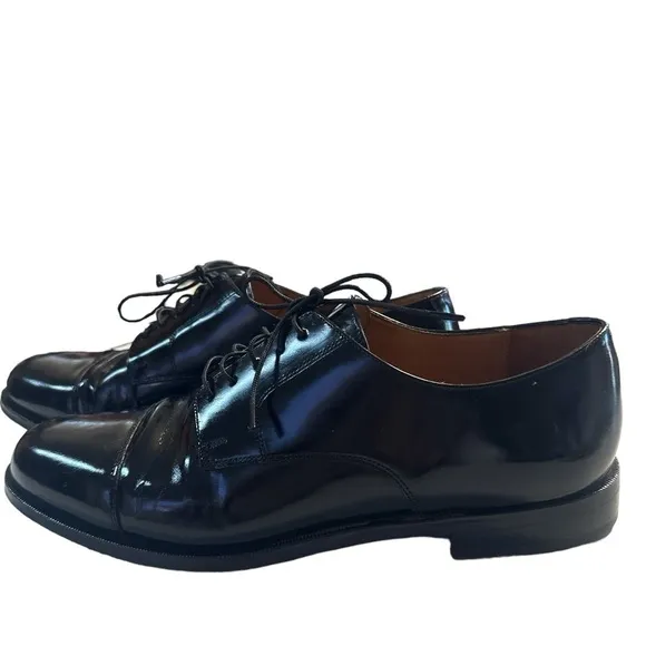 Cole Haan Lenox 02701 Classic Lace Up 100% Leather Stacked Heel Rubber Sole