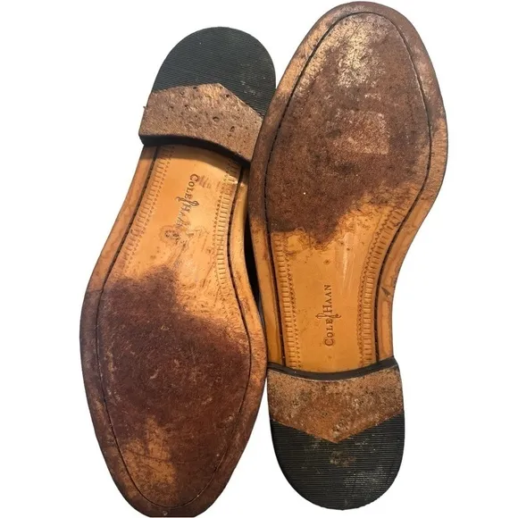 Cole Haan Lenox 02701 Classic Lace Up 100% Leather Stacked Heel Rubber Sole