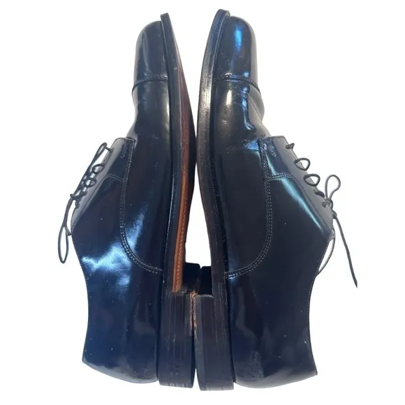 Cole Haan Lenox 02701 Classic Lace Up 100% Leather Stacked Heel Rubber Sole