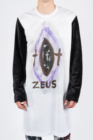 COMME DES GARCONS HOMME PLUS ZEUS PRINT LS TSHIRT WHITE BLACK