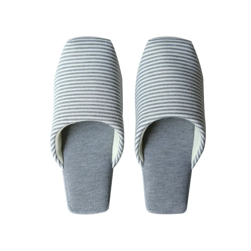 Cotton Striped Soft Sole Men's Slippers