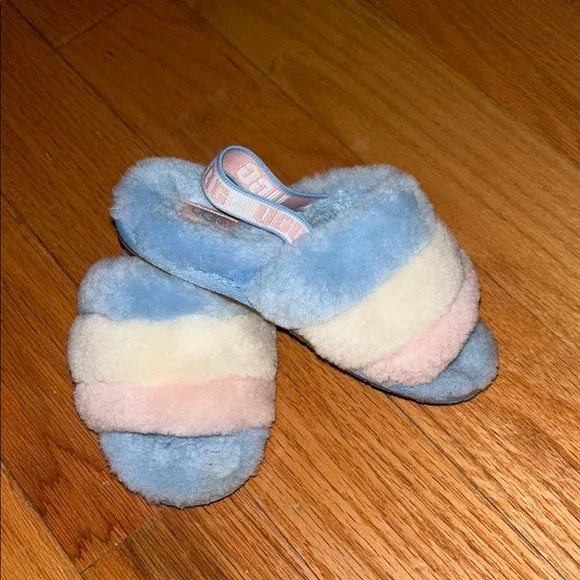 Cozy Fuzzy Striped Slippers