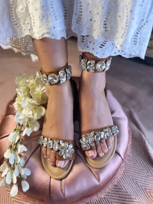 Crystal Glam Gladiator Flats
