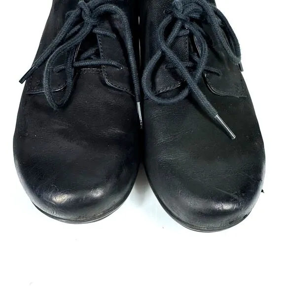 DANSKO Finola Oxford Size EU 39 / Women 8.5  Black Leather Academia Witchy Goth