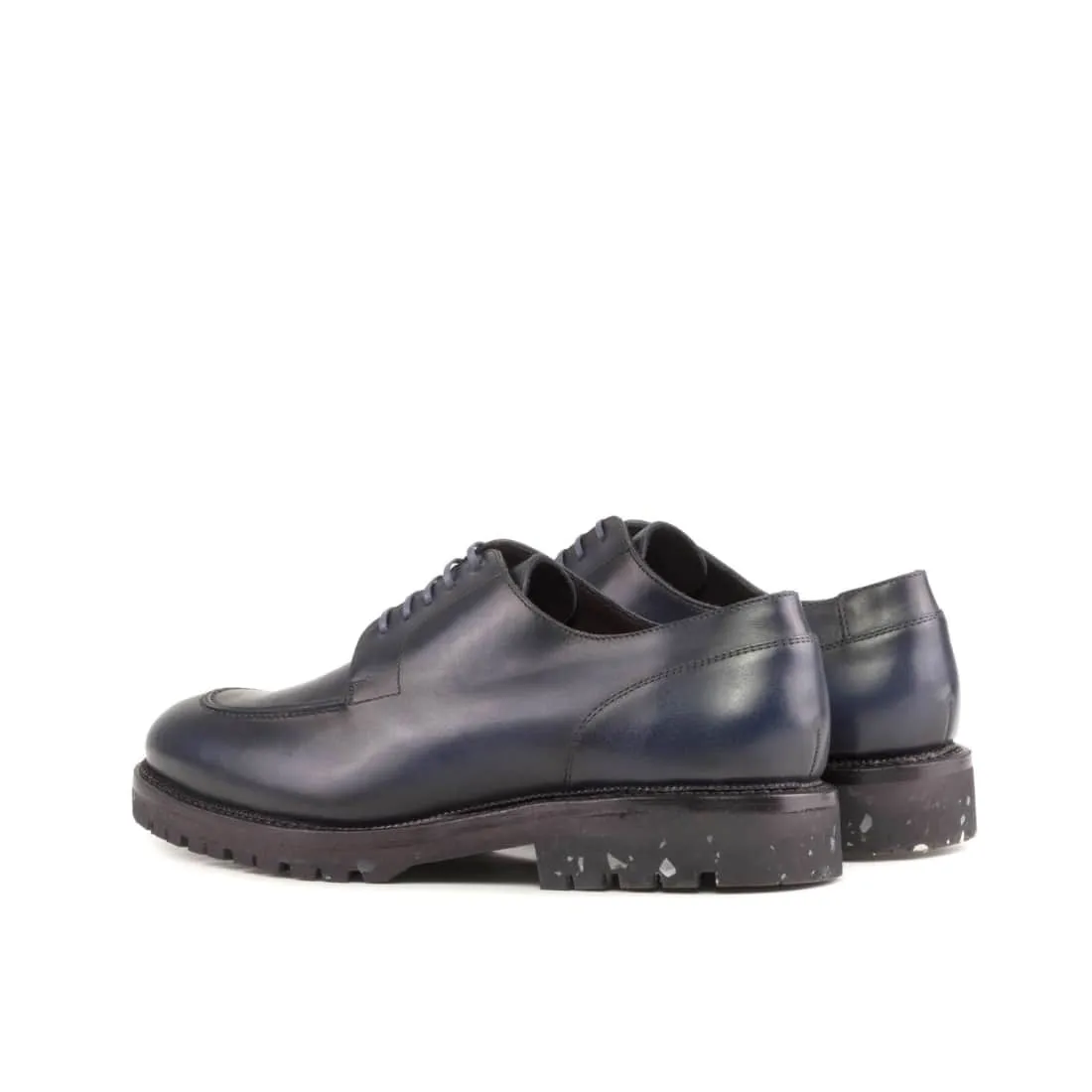 Derbie Chasse en cuir bleu marine - Semelles Commando recyclées Vibram®