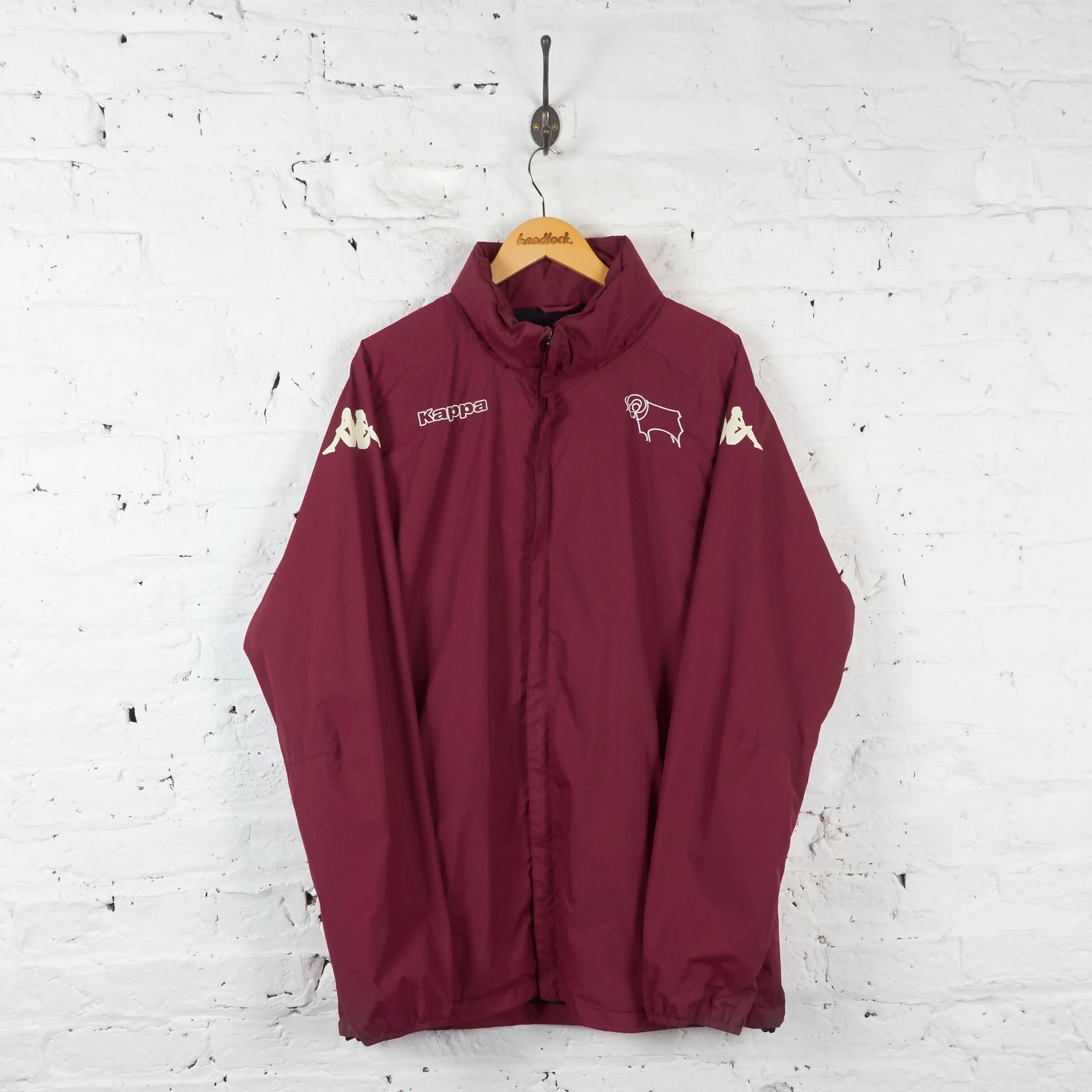 Derby County Kappa Coach Rain Jacket - Maroon - XXL