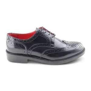 Derby nero in pelle spazzolata