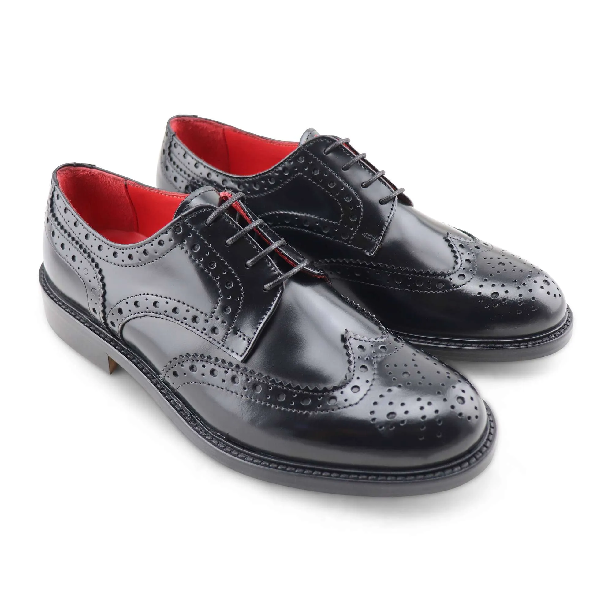 Derby nero in pelle spazzolata