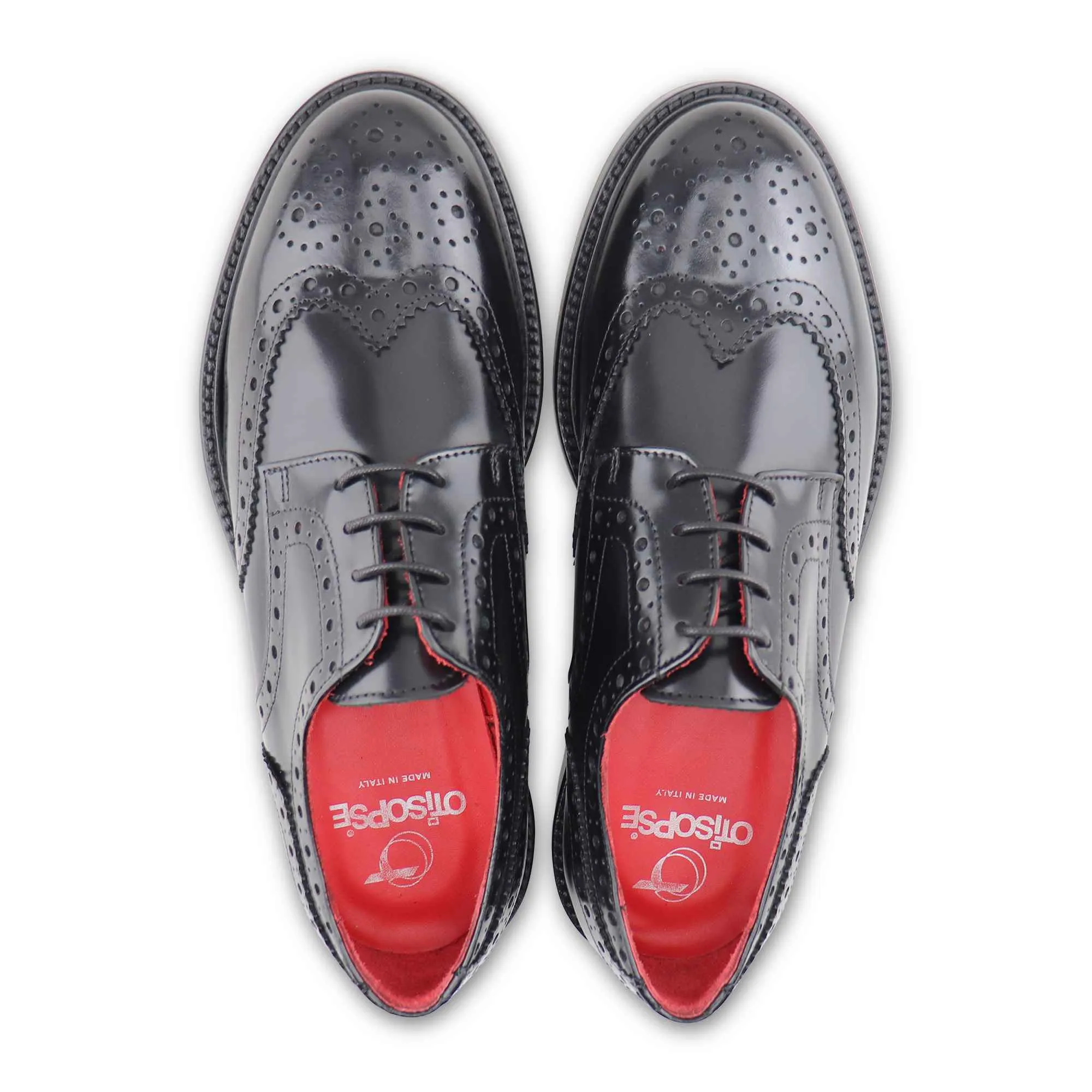 Derby nero in pelle spazzolata