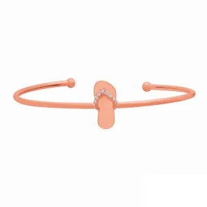 Diamond Flip Flop Bangle 14K Rose  Gold (0.1 Ctw)