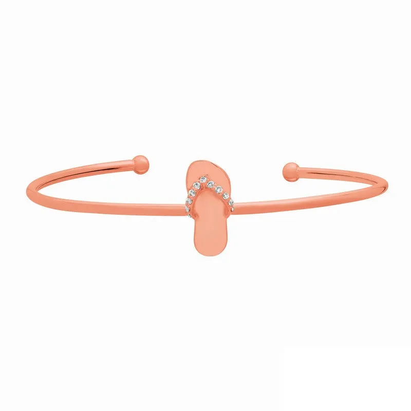Diamond Flip Flop Bangle 14K Rose  Gold (0.1 Ctw)