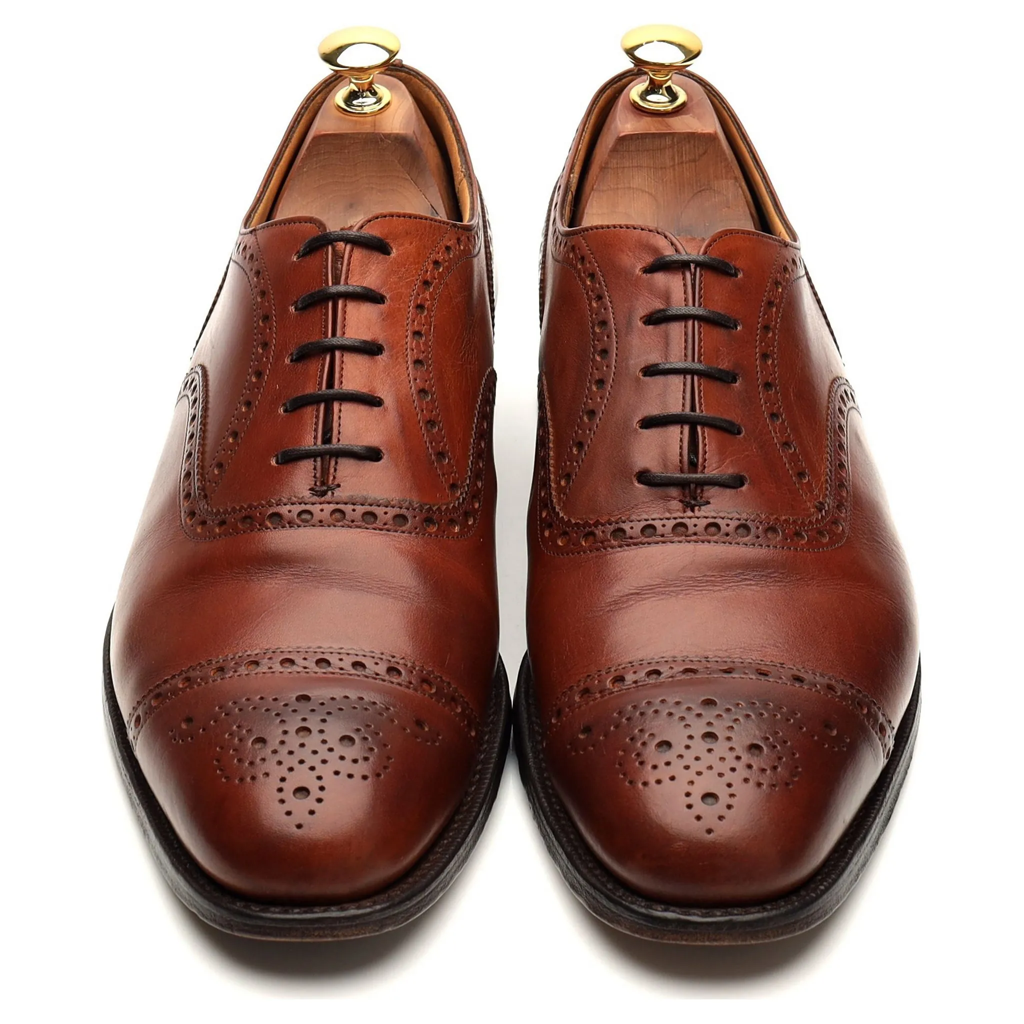 'Diplomat' Tan Brown Leather Oxford Brogue UK 9 G