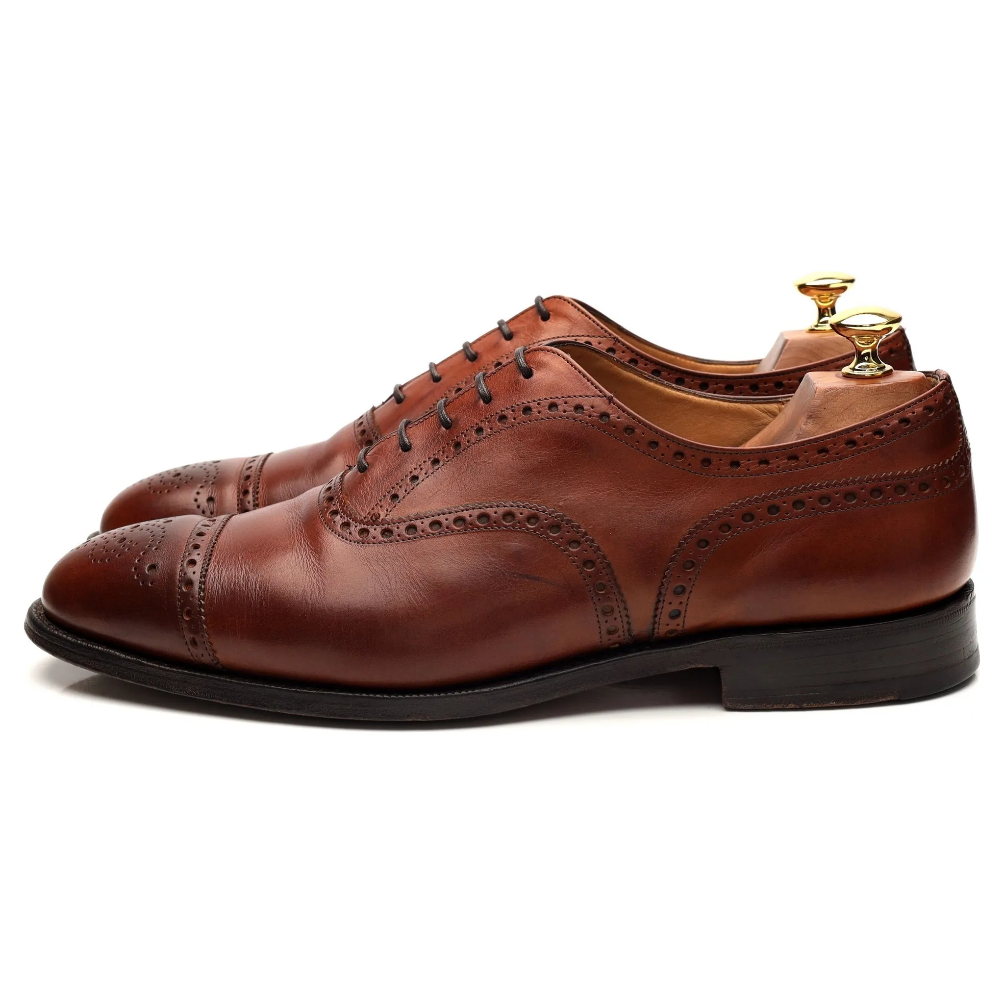'Diplomat' Tan Brown Leather Oxford Brogue UK 9 G