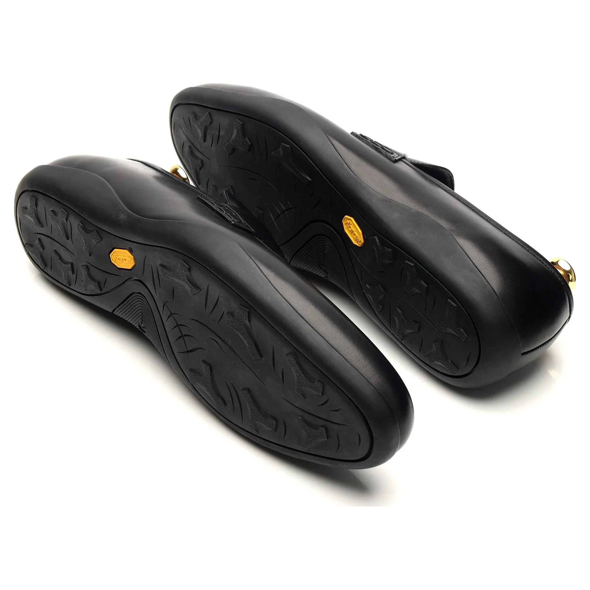 'Downing' Black Leather Loafers UK 12 G