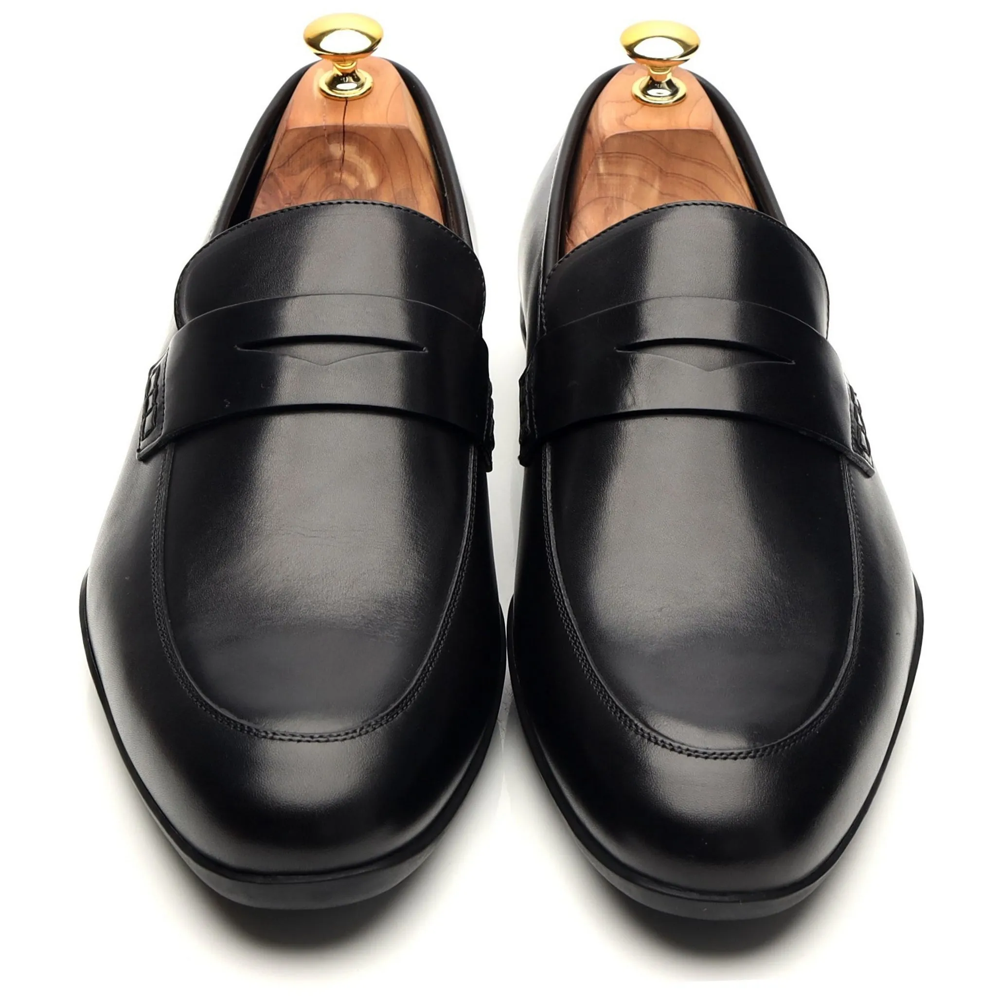 'Downing' Black Leather Loafers UK 12 G