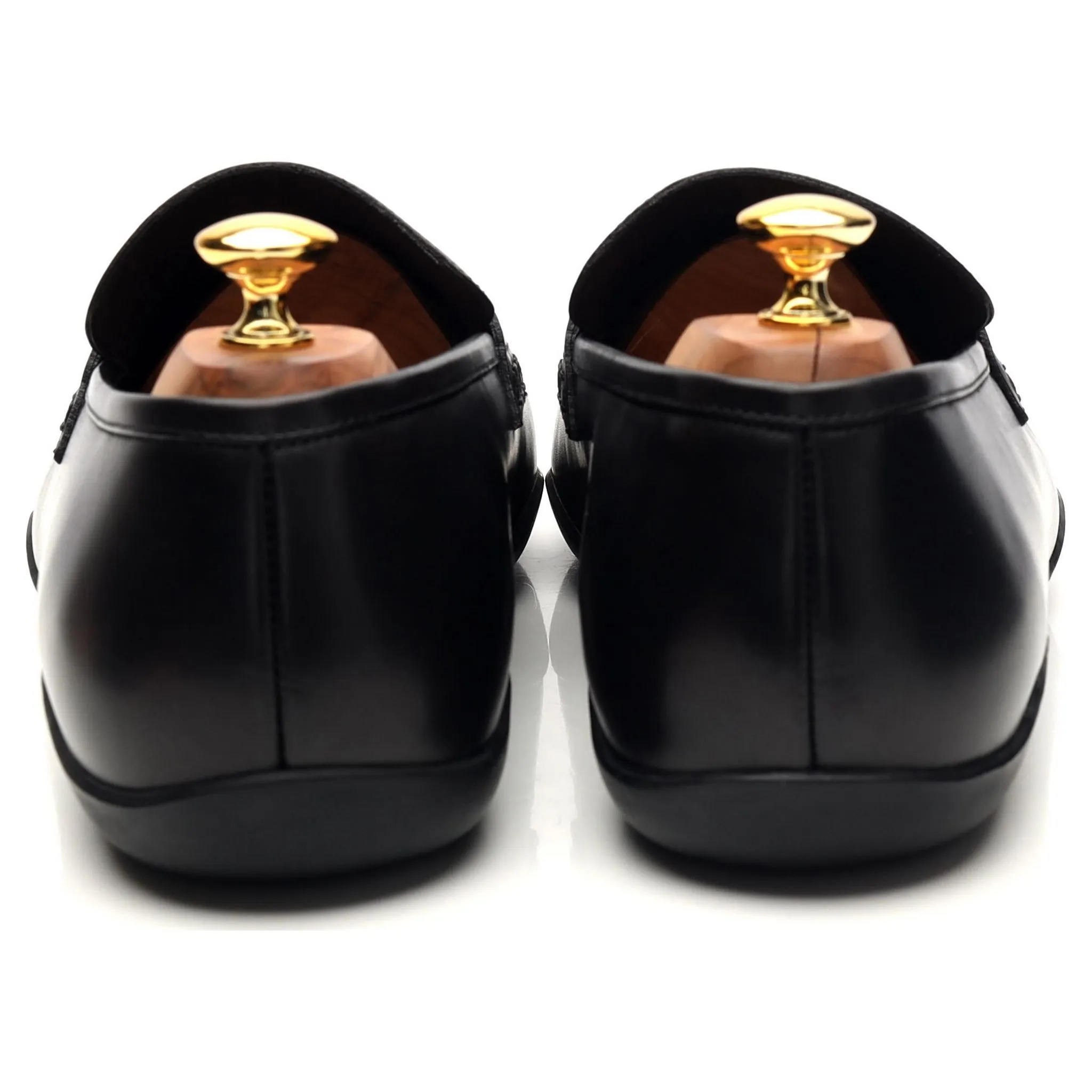 'Downing' Black Leather Loafers UK 12 G