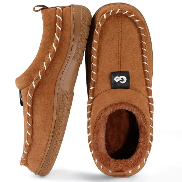 Ecetana Men's Slippers Memory Foam Fuzzy Slippers Comfy Slip On House Shoes for Men