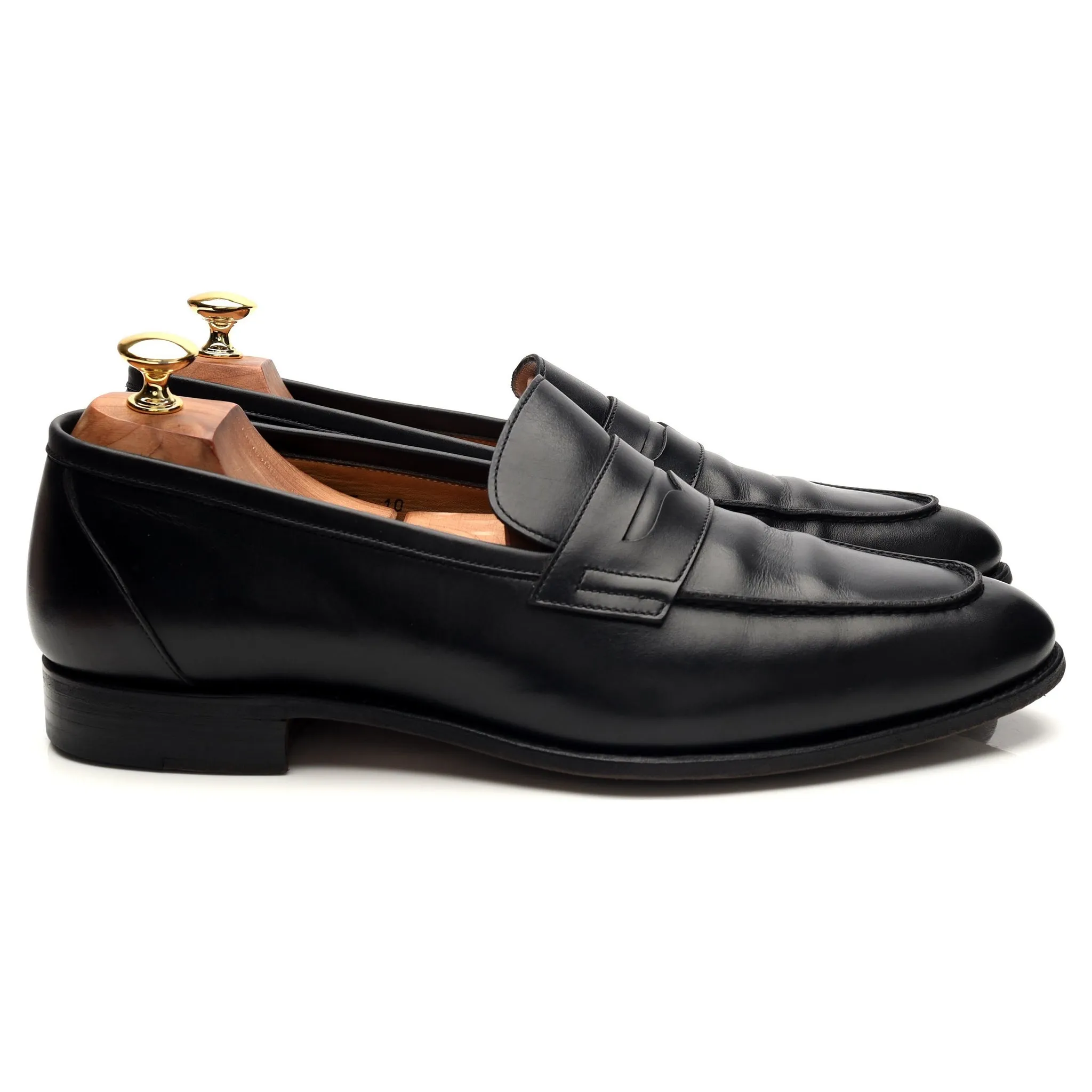 'Elliot 9176' Black Leather Loafers UK 10 E