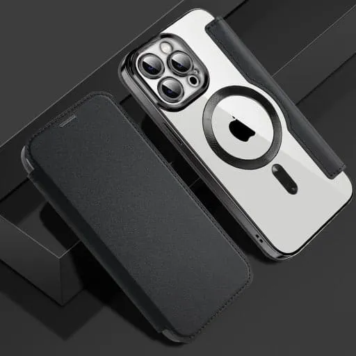 Etui Flip Wallet Magsafe iPhone 12 Pro Max - Czarny