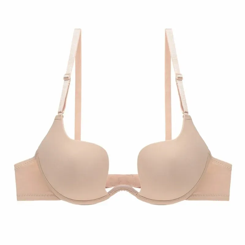 Fashion Backless Invisible Push Up Bra for Women - C D Cup, Strapless, Adjustable, Comfortable Bralette