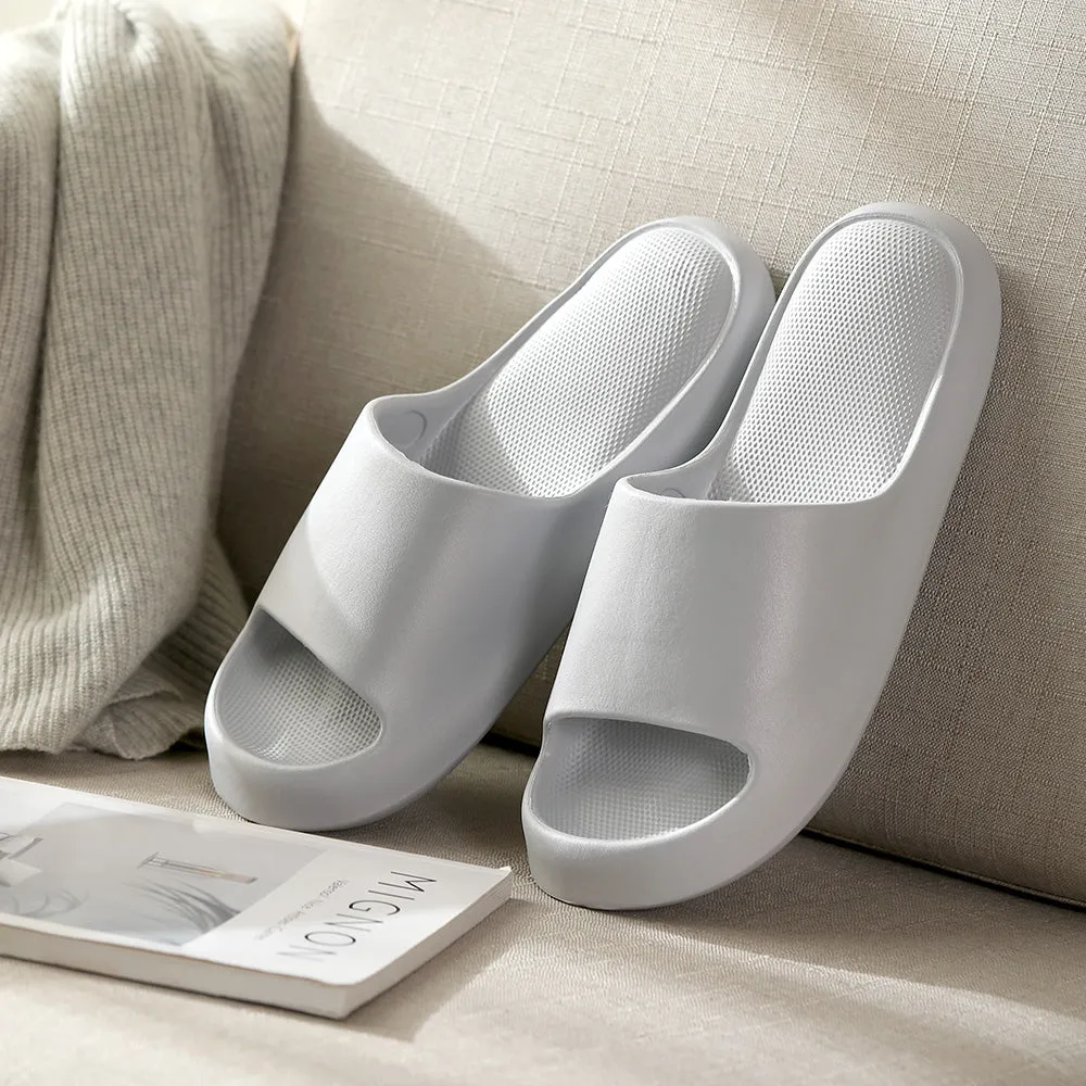 Fasola Thick-Soled Bathroom Slippers, Grey, Size 41/42 - One Pair