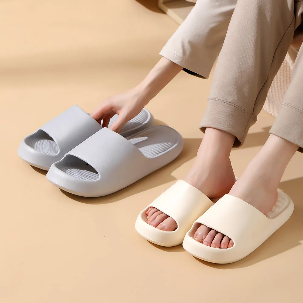 Fasola Thick-Soled Bathroom Slippers, Grey, Size 41/42 - One Pair