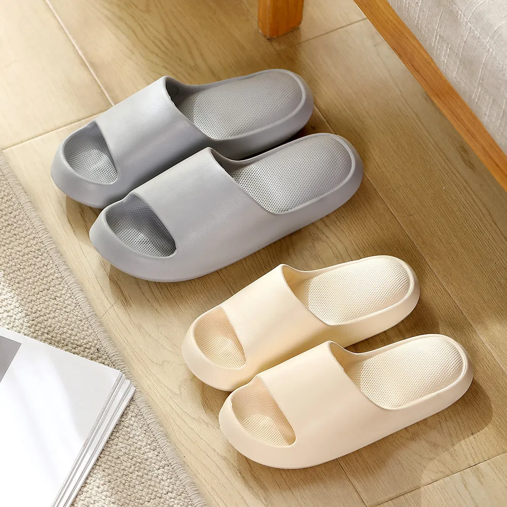 Fasola Thick-Soled Bathroom Slippers, Grey, Size 41/42 - One Pair