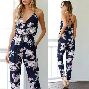 Floral Backless Jumpsuit
