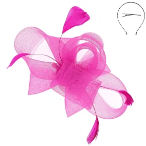 Fuchsia Feather Fascinator