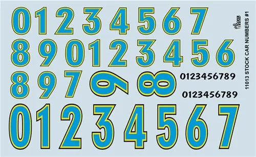Gofer Racing Stock Car Numbers Decal Sheet 11013