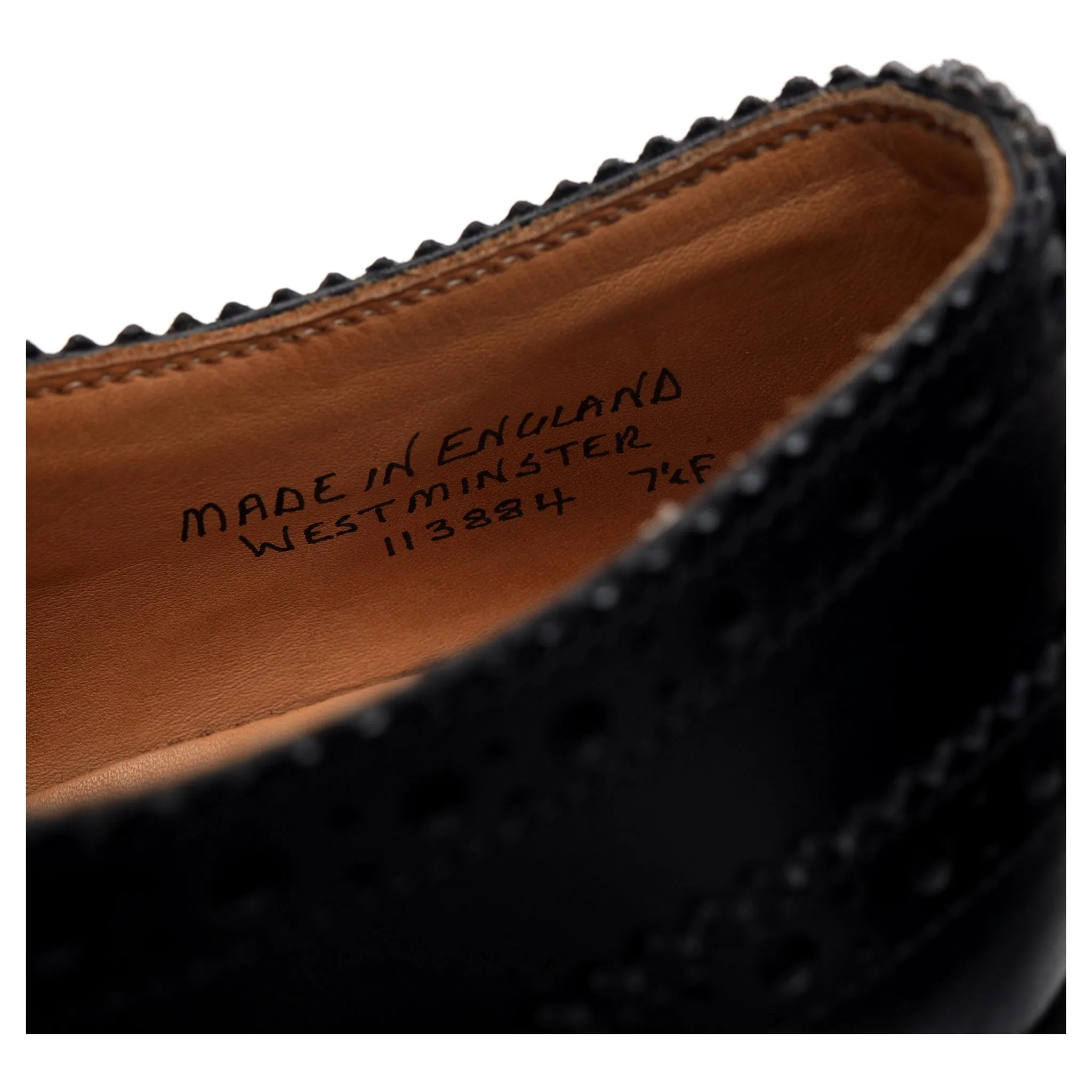 G:One 'Westminster' Black Leather Oxford Brogue UK 7.5 F