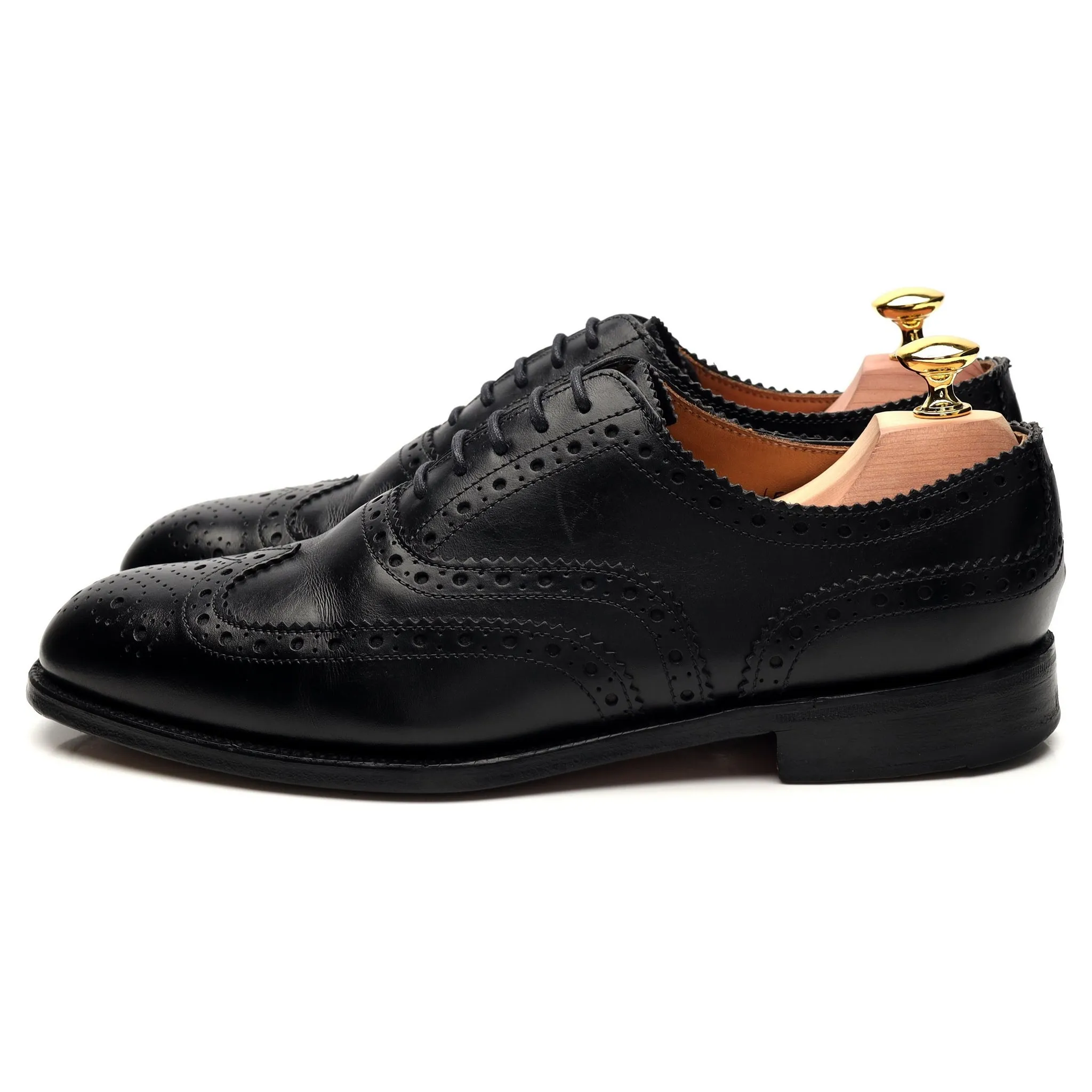 G:One 'Westminster' Black Leather Oxford Brogue UK 7.5 F