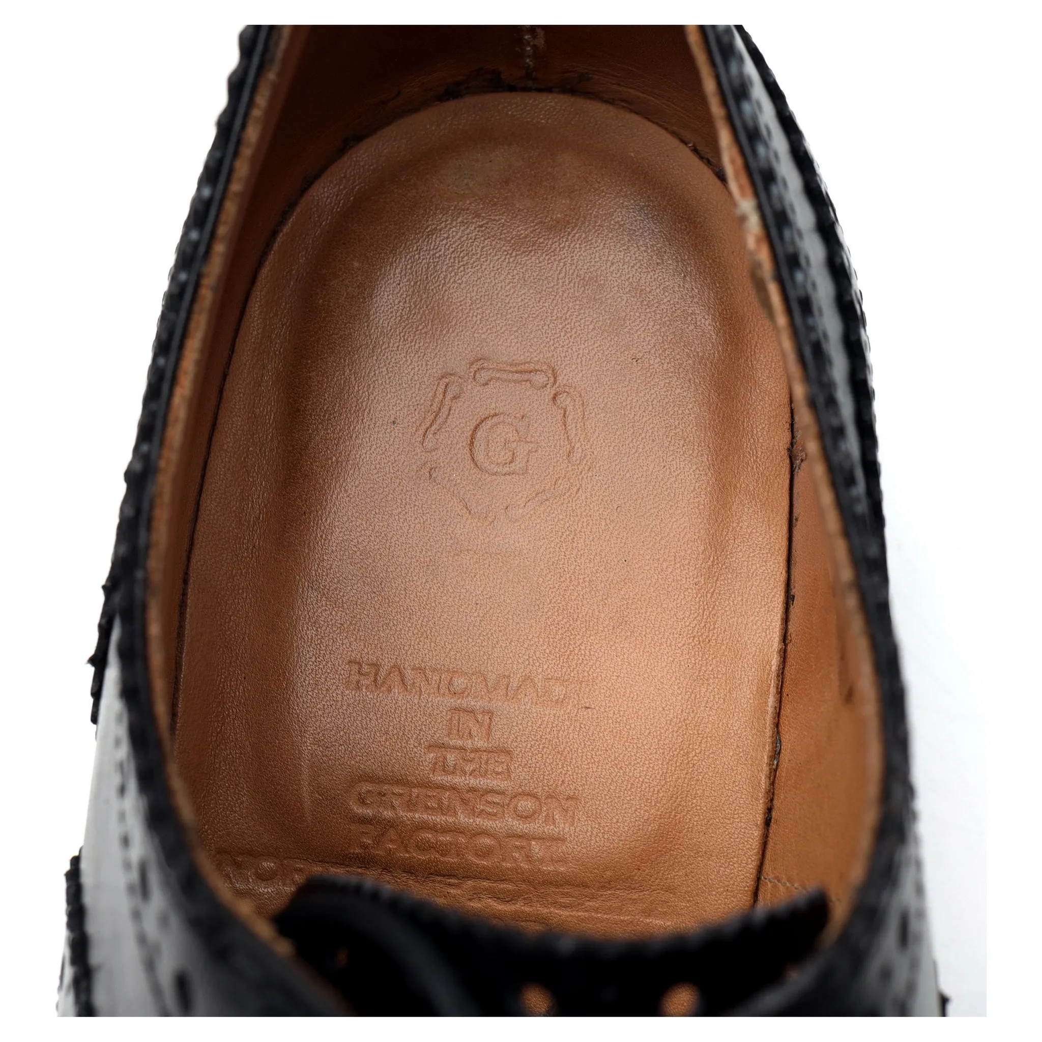 G:One 'Westminster' Black Leather Oxford Brogue UK 7.5 F